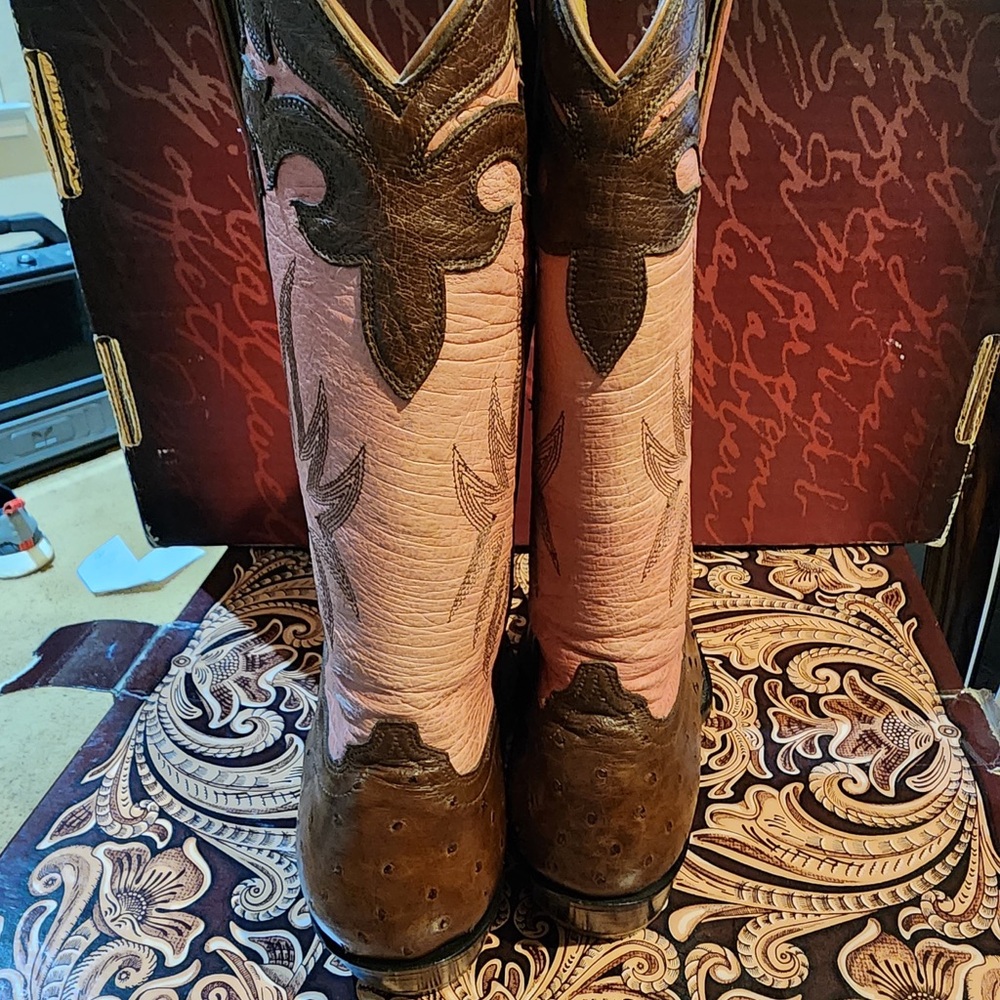 Jurassic Ranch Donna Jean Ostrich Cowboy Boots 6.5 B